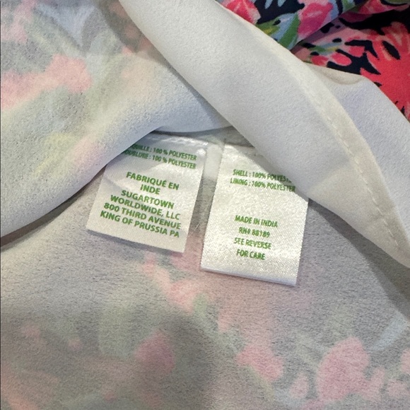 Women’s Lilly Pulitzer Lucee Floral Print Long Sleeve Dress Navy Garden, Large - Picture 11 of 16